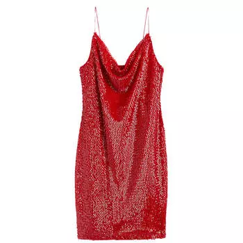 Платье с пайетками H&amp;M, красный