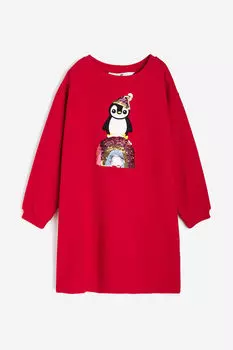 Платье с пайетками H&M, красный