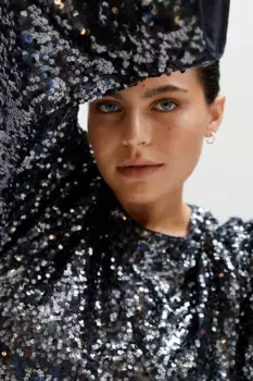 Платье с пайетками H&M, серый