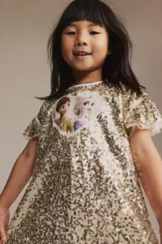 Платье с пайетками H&M, желтый