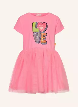 Платье с пайетками и драгоценными камнями Billieblush, розовый