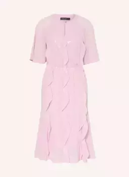 Платье с пайетками и воланами Marc Cain, розовый