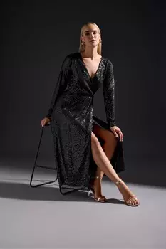 Платье с пайетками Long Tall Sally, черный