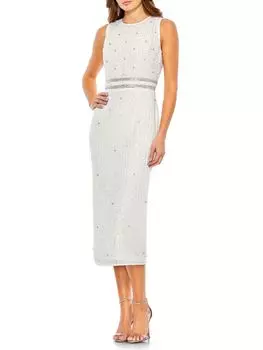 Платье с пайетками Mac Duggal, белый