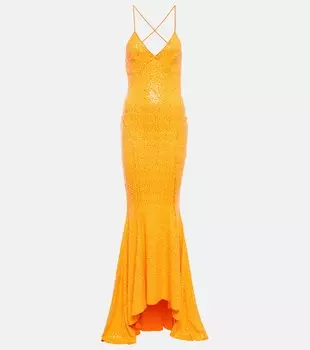 Платье с пайетками NORMA KAMALI, оранжевый