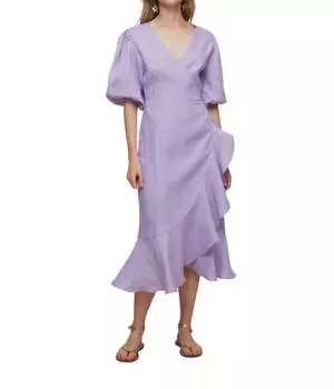 Платье с перекрещивающимися рукавами в сиреневом цвете Galeria