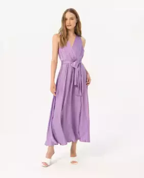 Платье с перекрестным вырезом и поясом Surkana, цвет Lila