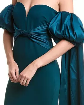 Платье с перекрученной талией Badgley Mischka, зеленый