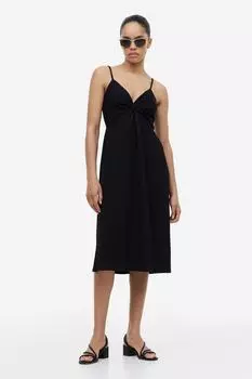 Платье с перекрученными деталями H&M, черный