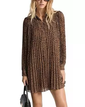 Платье с плиссировкой в виде гепарда Michael Kors, коричневый