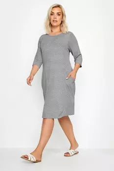 Платье с полосатым карманом Yours Curve, синий