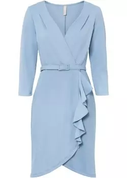 Платье с поясом Bodyflirt Boutique, синий