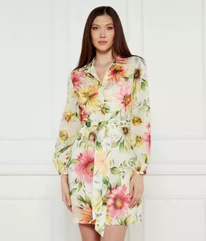 Платье с поясом Guess Jeans, желтый