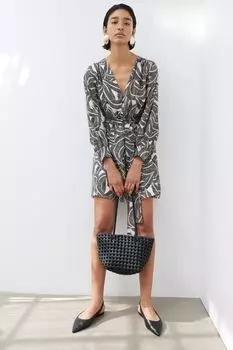 Платье с поясом H&M, белый
