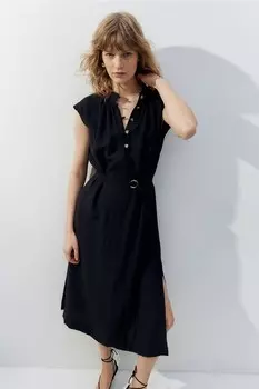Платье с поясом H&M, черный
