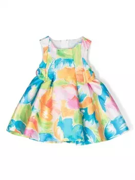 Платье с поясом и цветочной аппликацией Abel & Lula, белый