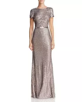 Платье с поясом и пайетками AQUA, цвет Silver