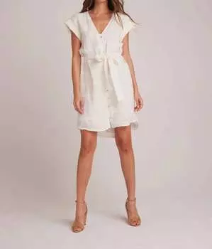 Платье с поясом и рукавами-крылышками белого цвета Bella Dahl