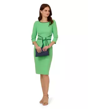 Платье с поясом и юбкой-карандаш Adrianna Papell, зеленый