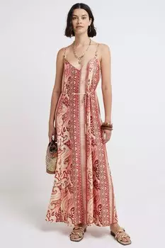 Платье с поясом из бисера River Island, оранжевый