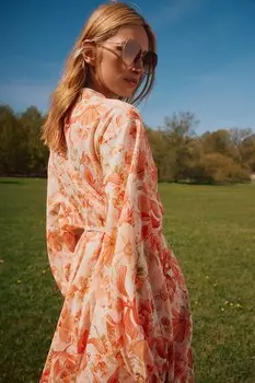 Платье с поясом макраме H&M, красный