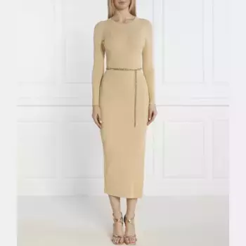 Платье с поясом Michael Kors, бежевый
