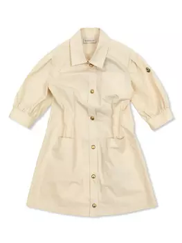Платье с поясом Moncler Enfant, нейтральный
