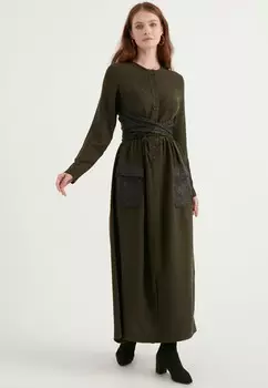 Платье с поясом на талии Herita, хаки