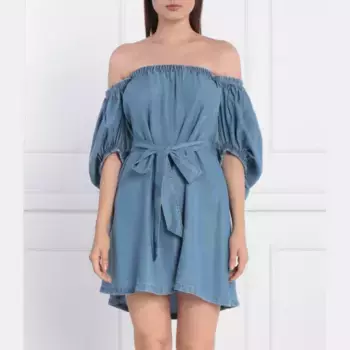 Платье с поясом Pinko, синий