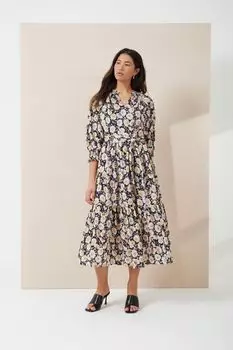 Платье с поясом с принтом подсолнухов Great Plains, черный