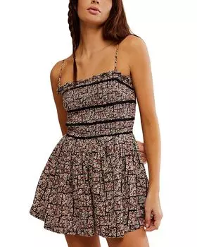 Платье с принтом "Bali Checked Out" Free People, черный