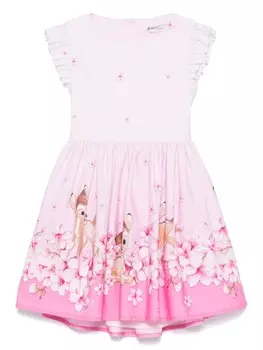 Платье с принтом Bambi из коллаборации с Disney Monnalisa, розовый