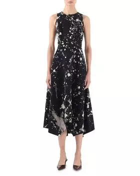 Платье с принтом «Брызги краски» Jason Wu Collection, черный