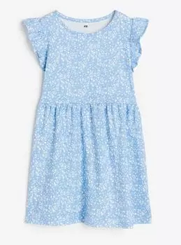 Платье с принтом цветы H&M Flowers Print, голубой