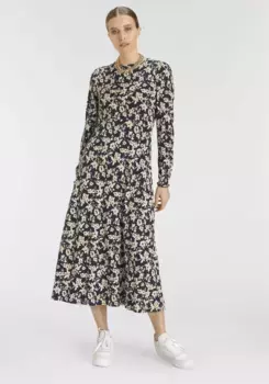 Платье с принтом DELMAO и цветочным узором --НОВЫЙ БРЕНД!, бежевый