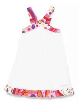 Платье с принтом Фонтане PUCCI Junior, белый
