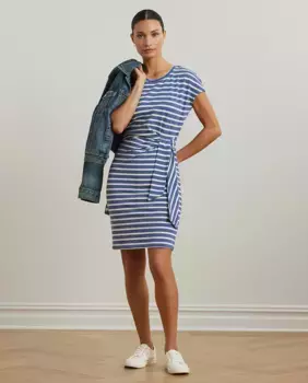 Платье с принтом и бантом спереди Lauren Ralph Lauren, синий