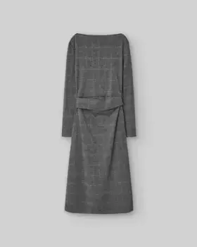 Платье с принтом и драпированной талией Adolfo Dominguez, серый