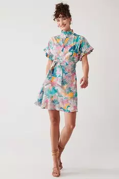 Платье с принтом и оборками MUN MUN, смешанный