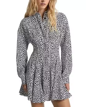 Платье с принтом и пуговицами спереди Michael Kors, черный