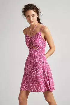 Платье с принтом и вырезами Pepe Jeans London, белый