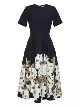 Платье с принтом «Эванджелина» Adam Lippes, черный