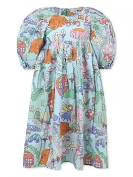 Платье с принтом «кабина» Stella McCartney Kids, синий