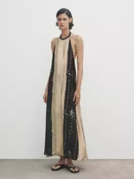 Платье с принтом Massimo Dutti