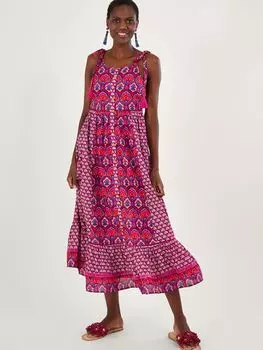 Платье с принтом Monsoon Fantail, розовый