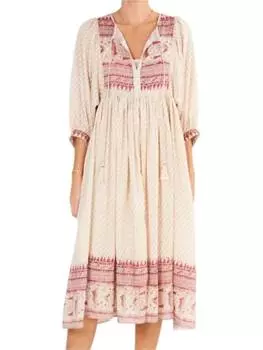 Платье с принтом «Оде» со сборками, цвет многоцветный M.A.B.E., цвет multi