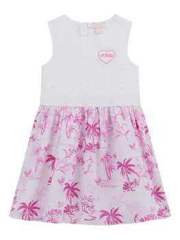 Платье с принтом пальм guess kids, белый