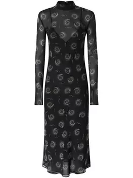 Платье с принтом PINKO, черный