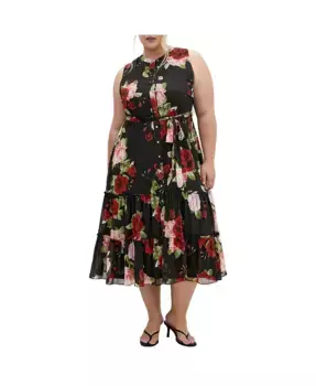 Платье с принтом Roma Plus Size CITY CHIC, мультиколор