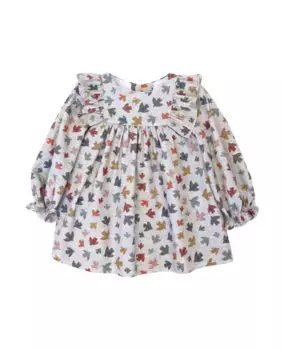 Платье с принтом, рюшами и пуговицами сзади Charanga, серый